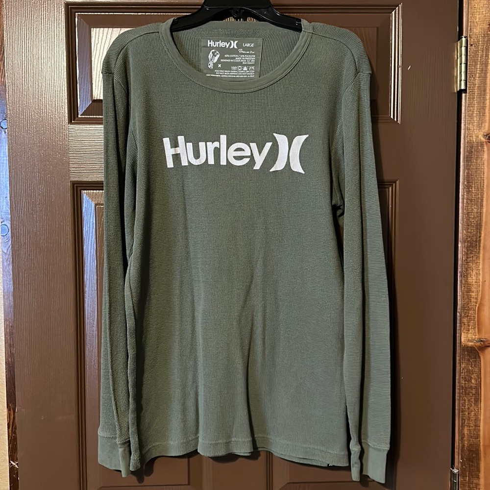 Men’s Green Large Hurley long sleeve shirt